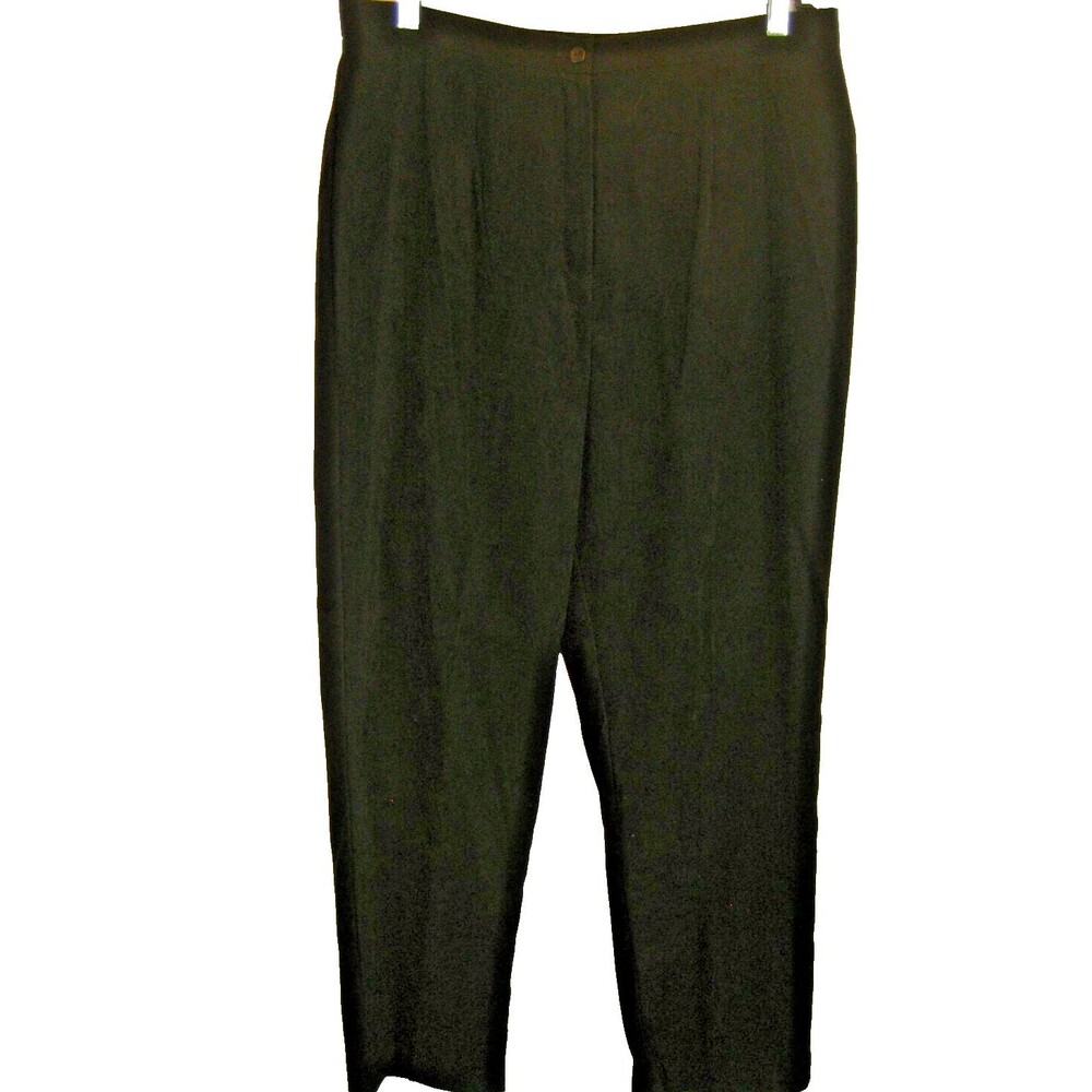 Womens NWT Sag Harbor Black Poly/Spandex Moleskin Pants sz 16 (35x30x12R)